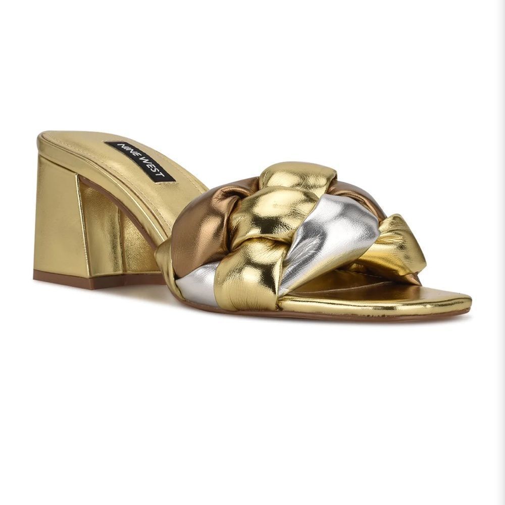 Nine West Gotit Block Heel Slide Sandals